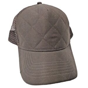 PUGS Brown Snapback Quilted Front Hat Cap One Size Mesh